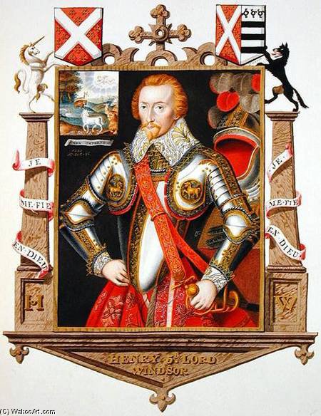 Wikioo.org - The Encyclopedia of Fine Arts - Painting, Artwork by Sarah Countess Of Essex - Portrait Of Henry, 5th Lord Windsor From 'memoirs Of The Court Of Queen Elizabeth