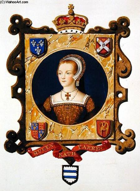 Wikioo.org - The Encyclopedia of Fine Arts - Painting, Artwork by Sarah Countess Of Essex - Portrait Of Katherine Parr 6th Queen Of Henry Viii As A Young Woman From 'memoirs Of The C