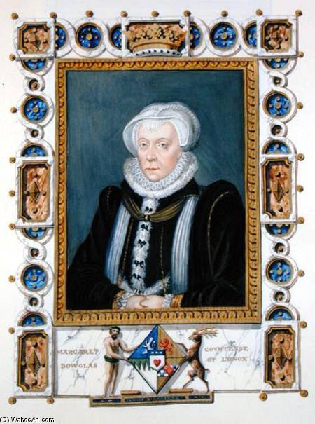 Wikioo.org - The Encyclopedia of Fine Arts - Painting, Artwork by Sarah Countess Of Essex - Portrait Of Margaret Douglas Countess Of Lennox