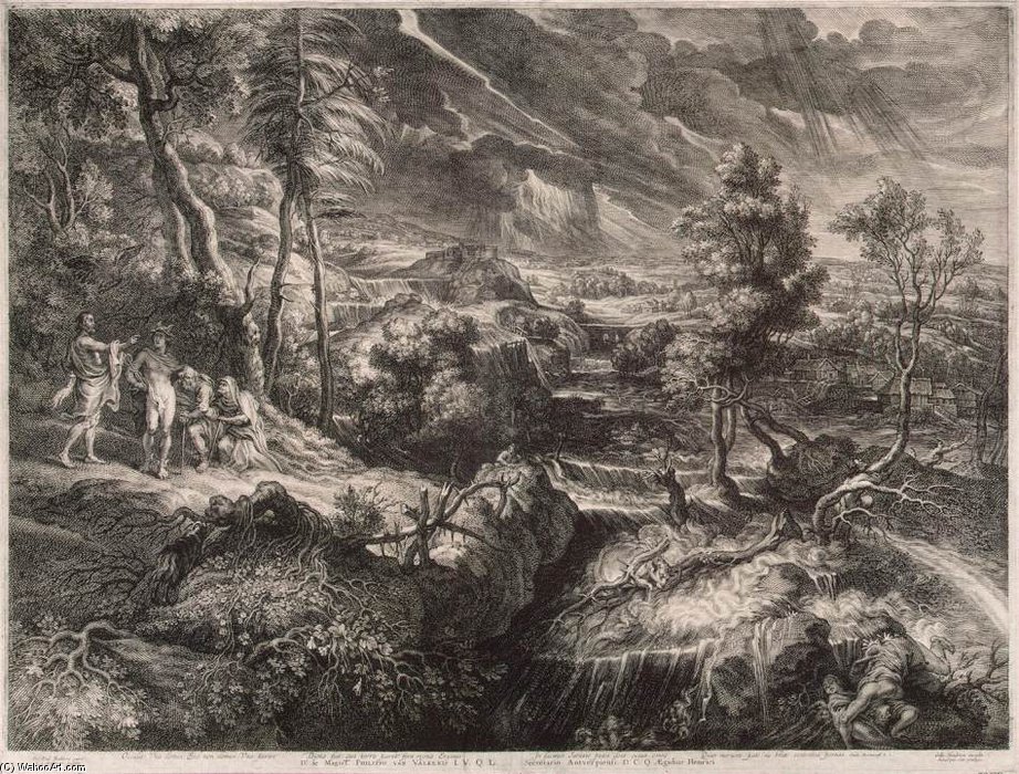 Wikioo.org - The Encyclopedia of Fine Arts - Painting, Artwork by Schelte Adamsz Bolswert - Landscape With Philemon And Baucis
