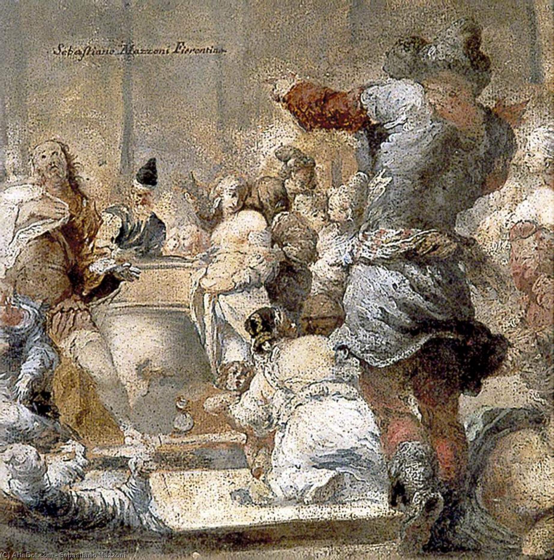 WikiOO.org - Encyclopedia of Fine Arts - Schilderen, Artwork Sebastiano Mazzoni - Study For The Sacrifice Of Jephthah