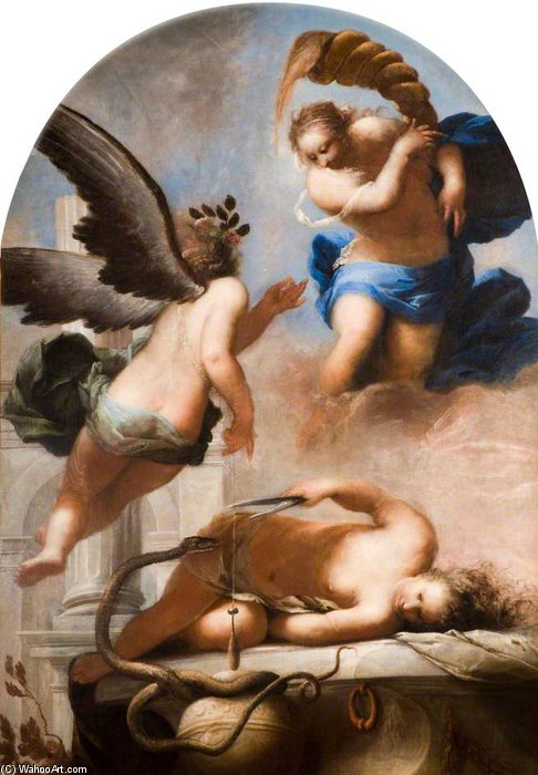 Wikioo.org - The Encyclopedia of Fine Arts - Painting, Artwork by Sebastiano Mazzoni - The Three Fates