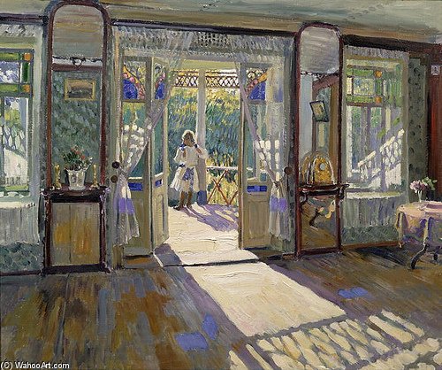 Wikioo.org – L'Encyclopédie des Beaux Arts - Peinture, Oeuvre de Sergei Arsenievich Vinogradov - dans un maison