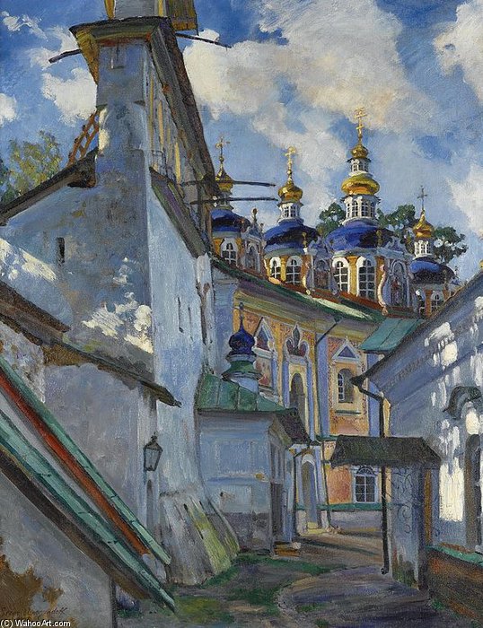 WikiOO.org - Εγκυκλοπαίδεια Καλών Τεχνών - Ζωγραφική, έργα τέχνης Sergei Arsenievich Vinogradov - View Of The Monastery Of The Caves
