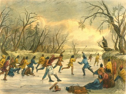 WikiOO.org - Енциклопедия за изящни изкуства - Живопис, Произведения на изкуството Seth Eastman - Ball Play On The Ice