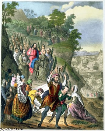Wikioo.org - The Encyclopedia of Fine Arts - Painting, Artwork by Siegfried Detler Bendixen - Christ's Triumphal Entry Into Jerusalem