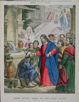 Wikioo.org – L'Enciclopedia delle Belle Arti - Pittura, Opere di Siegfried Detler Bendixen - Gesù ridona la vista ai cieco nato