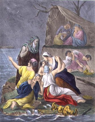 WikiOO.org – 美術百科全書 - 繪畫，作品 Siegfried Detler Bendixen - 洪水，从圣经印刷爱德华GOVER