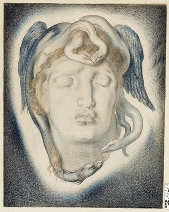 WikiOO.org - Encyclopedia of Fine Arts - Schilderen, Artwork Simeon Solomon - The Head Of Medusa
