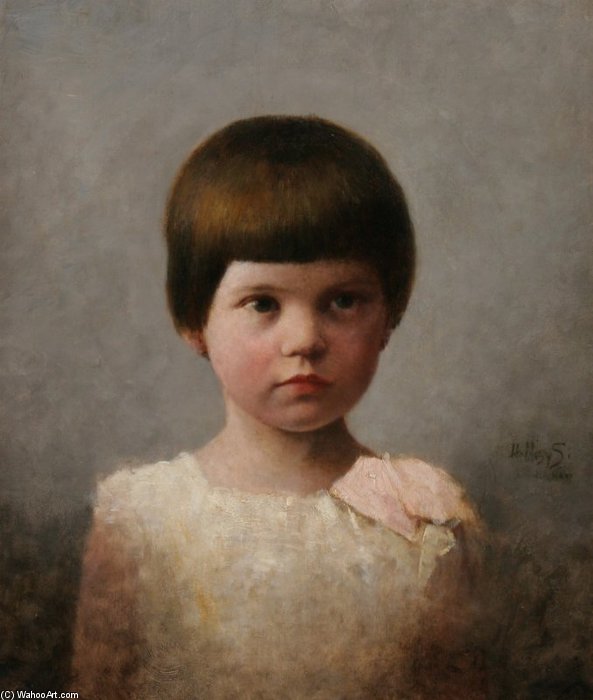 Wikioo.org - The Encyclopedia of Fine Arts - Painting, Artwork by Simon Hollosy - Little Girl