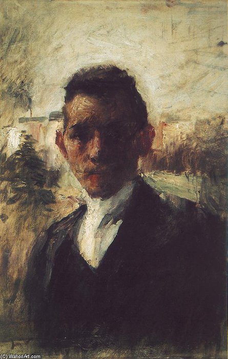 WikiOO.org - Encyclopedia of Fine Arts - Maalaus, taideteos Simon Hollosy - Portrait Of Gyula Kosztolányi Kann