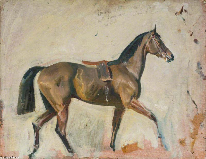 Wikioo.org - The Encyclopedia of Fine Arts - Painting, Artwork by Alfred James Munnings - A Bay Horse