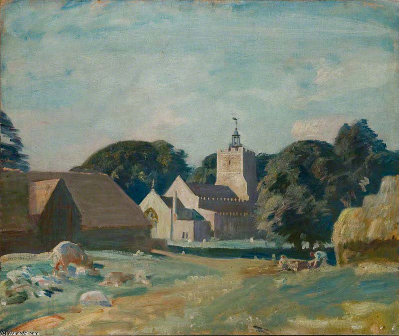 WikiOO.org - Encyclopedia of Fine Arts - Malba, Artwork Alfred James Munnings - A View Of Great Thurlow, Suffolk