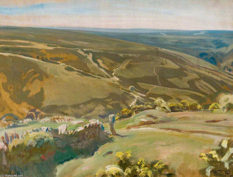 WikiOO.org - Εγκυκλοπαίδεια Καλών Τεχνών - Ζωγραφική, έργα τέχνης Alfred James Munnings - An Extensive View Of Exmoor -