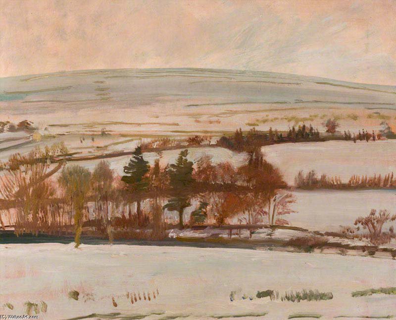 WikiOO.org - Encyclopedia of Fine Arts - Lukisan, Artwork Alfred James Munnings - An Extensive Winter Landscape, Withypool, Exmoor