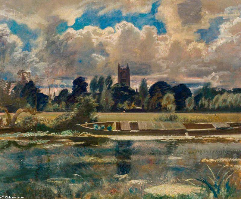 Wikioo.org - The Encyclopedia of Fine Arts - Painting, Artwork by Alfred James Munnings - Dedham Painted From Lock Cottage