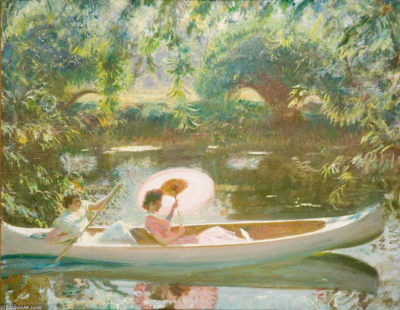 Wikioo.org - The Encyclopedia of Fine Arts - Painting, Artwork by Alfred James Munnings - September Afternoon On The Stour, Dedham
