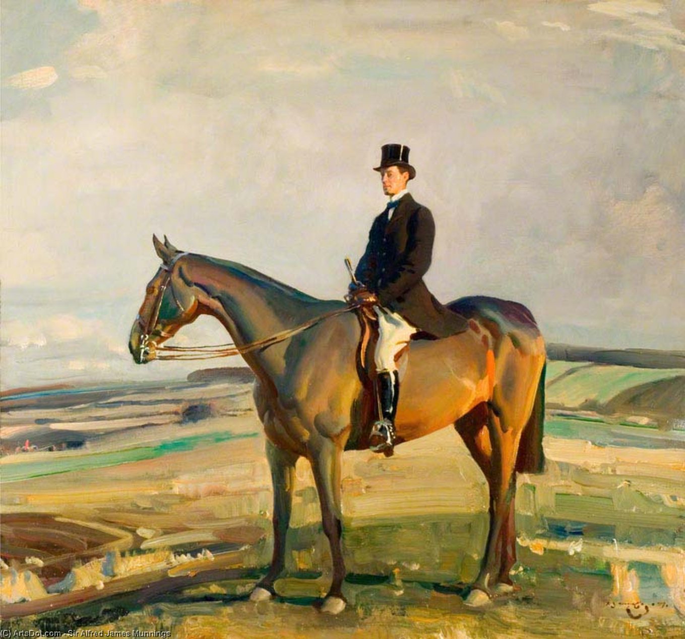 Wikioo.org – La Enciclopedia de las Bellas Artes - Pintura, Obras de arte de Alfred James Munnings - raymond greene , Dso , Mp , a caballo
