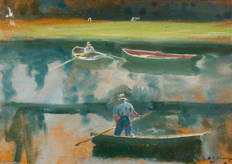 Wikioo.org - สารานุกรมวิจิตรศิลป์ - จิตรกรรม Alfred James Munnings - Studies Of A Boatman