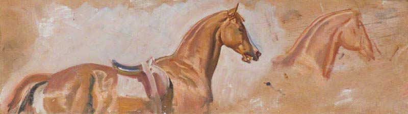 Wikioo.org - The Encyclopedia of Fine Arts - Painting, Artwork by Alfred James Munnings - Studies Of A Chestnut Racehorse
