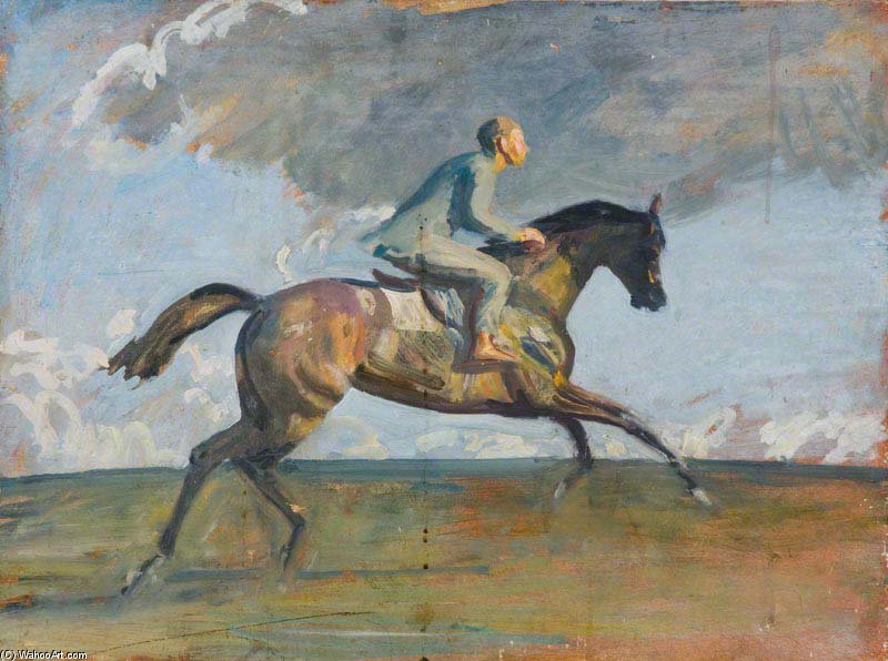 Wikioo.org - The Encyclopedia of Fine Arts - Painting, Artwork by Alfred James Munnings - Study For 'going Up The Canter'
