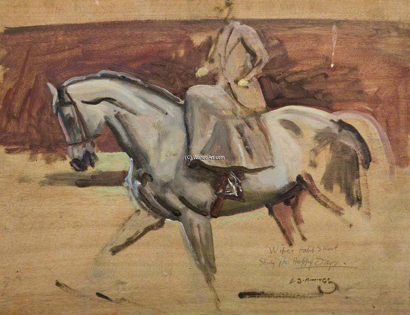 WikiOO.org - Encyclopedia of Fine Arts - Maleri, Artwork Alfred James Munnings - Study For 'happy Days'