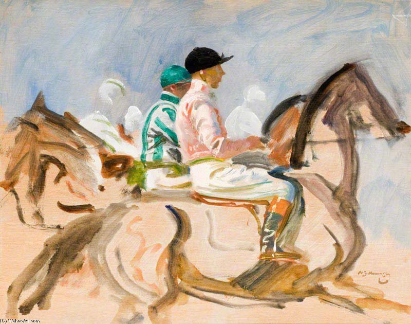 WikiOO.org - Encyclopedia of Fine Arts - Maalaus, taideteos Alfred James Munnings - Study For 'the Start' -