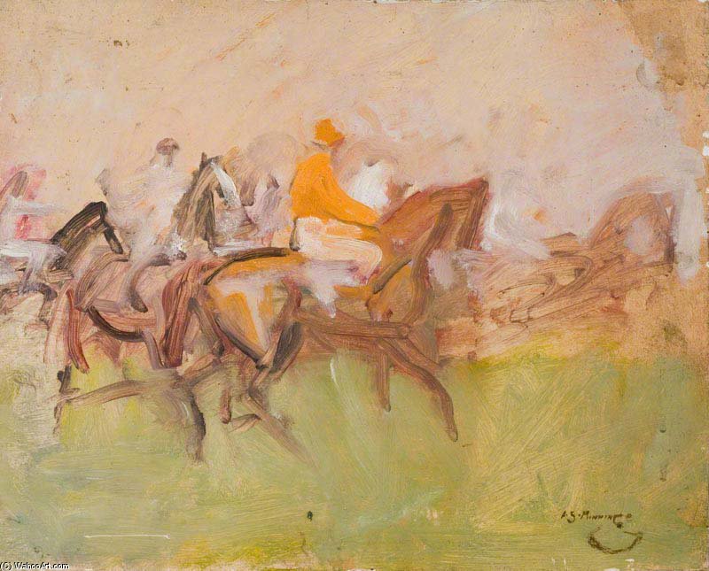 Wikioo.org - The Encyclopedia of Fine Arts - Painting, Artwork by Alfred James Munnings - Study For 'under Starter's Orders'