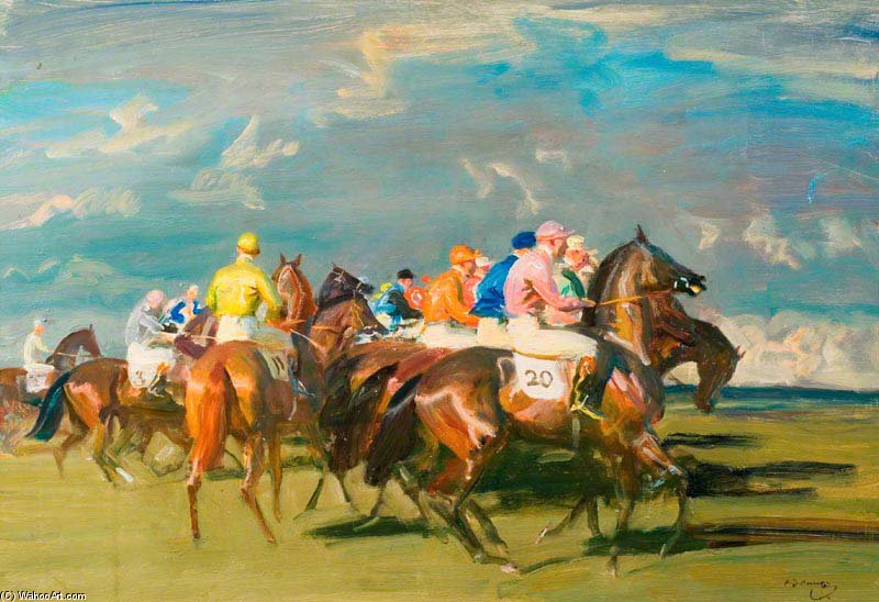 Wikioo.org - The Encyclopedia of Fine Arts - Painting, Artwork by Alfred James Munnings - Study Of 'the Start'