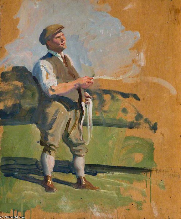 Wikioo.org - The Encyclopedia of Fine Arts - Painting, Artwork by Alfred James Munnings - Study Of A Groom