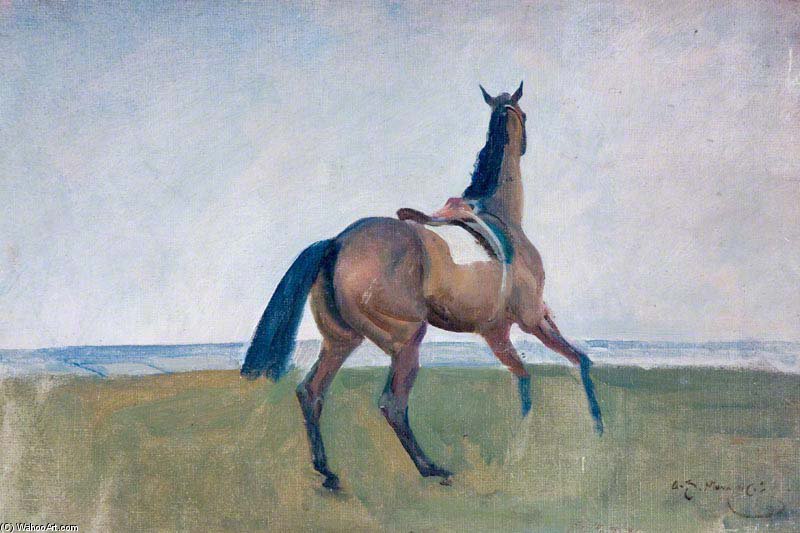 Wikioo.org - The Encyclopedia of Fine Arts - Painting, Artwork by Alfred James Munnings - Study Of A Loose Horse