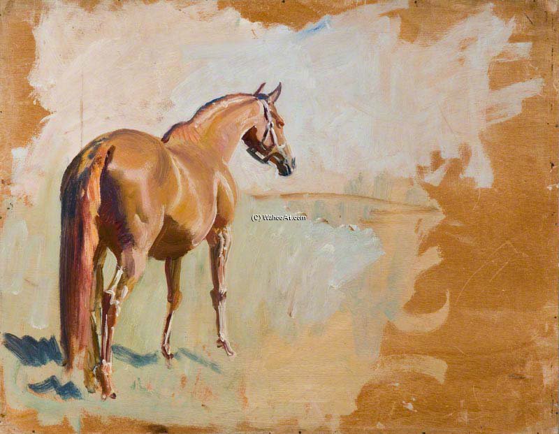 WikiOO.org - Encyclopedia of Fine Arts - Maalaus, taideteos Alfred James Munnings - Study Of A Racehorse -