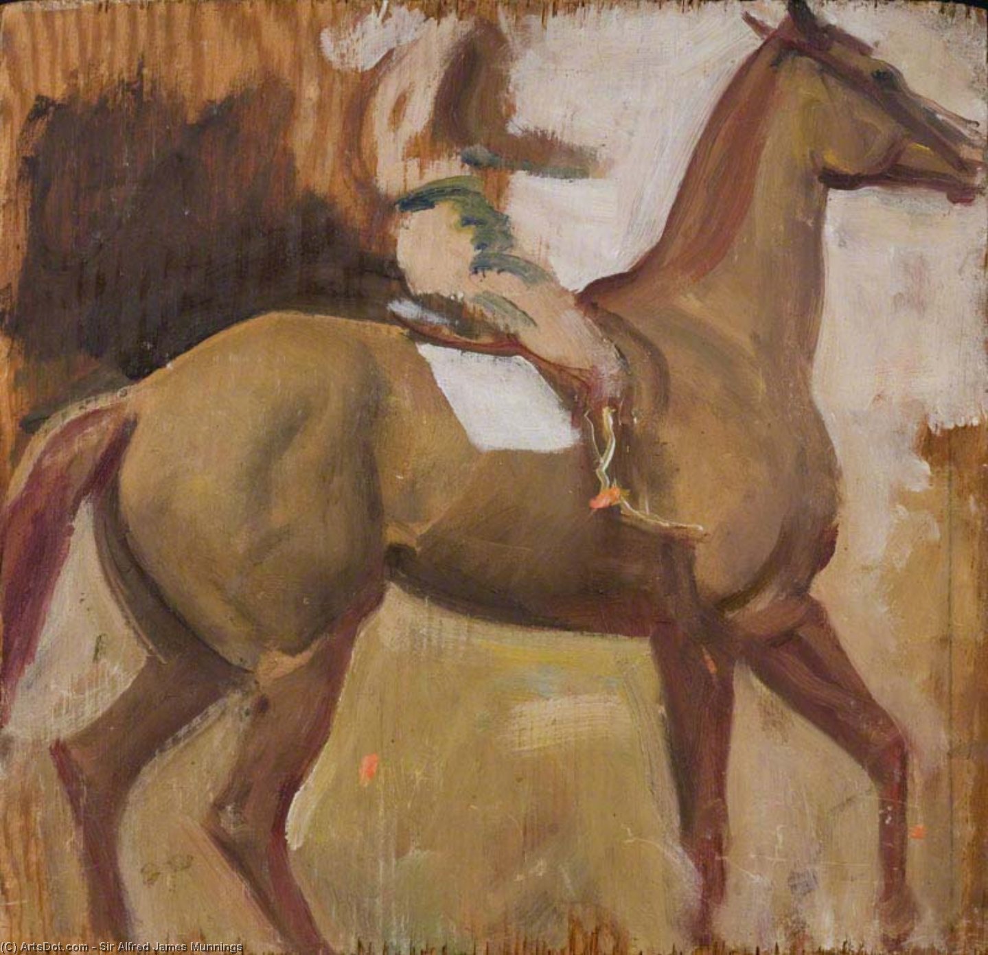 WikiOO.org - Εγκυκλοπαίδεια Καλών Τεχνών - Ζωγραφική, έργα τέχνης Alfred James Munnings - Study Of A Racehorse And Rider