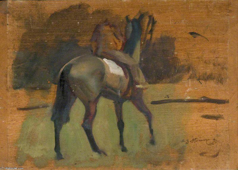 WikiOO.org - Encyclopedia of Fine Arts - Maleri, Artwork Alfred James Munnings - Study Of A Racehorse From The Back