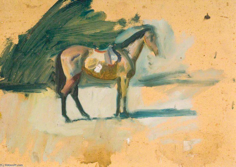 WikiOO.org - Encyclopedia of Fine Arts - Maleri, Artwork Alfred James Munnings - Study Of A Racehorse