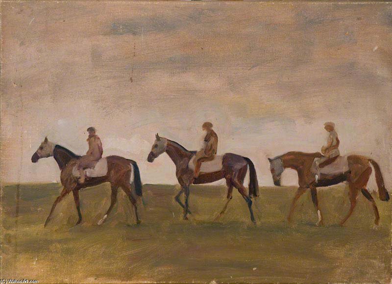 Wikioo.org - The Encyclopedia of Fine Arts - Painting, Artwork by Alfred James Munnings - Study Of Horses And Riders