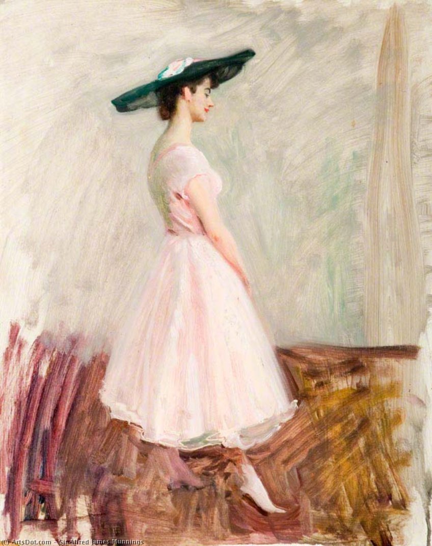 Wikioo.org - The Encyclopedia of Fine Arts - Painting, Artwork by Alfred James Munnings - Study Of One Of Selfridge's Young Ladies