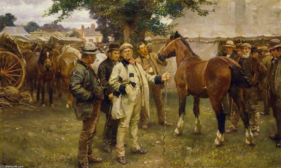 Wikioo.org - The Encyclopedia of Fine Arts - Painting, Artwork by Alfred James Munnings - The Horse Fair