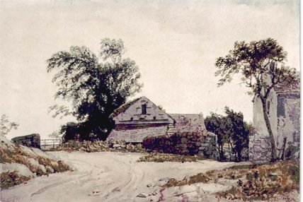 Wikioo.org - The Encyclopedia of Fine Arts - Painting, Artwork by Augustus Wall Callcott - Roadside Cottages