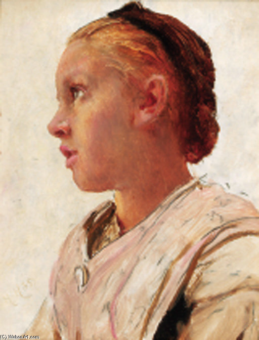 Wikioo.org - The Encyclopedia of Fine Arts - Painting, Artwork by Hubert Von Herkomer - A Young Girl