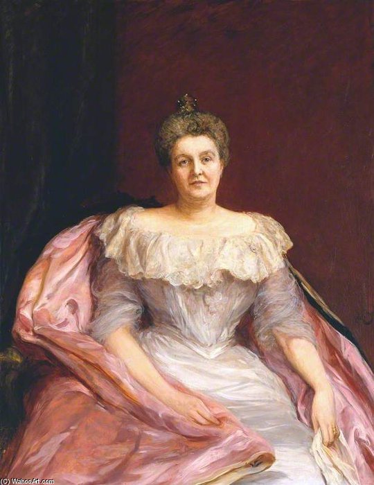 Wikioo.org - The Encyclopedia of Fine Arts - Painting, Artwork by Hubert Von Herkomer - Portrait Of Lady Tate