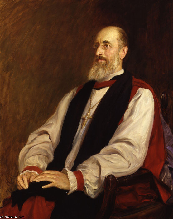 WikiOO.org - Encyclopedia of Fine Arts - Maľba, Artwork Hubert Von Herkomer - Portrait Of Mandell Creighton