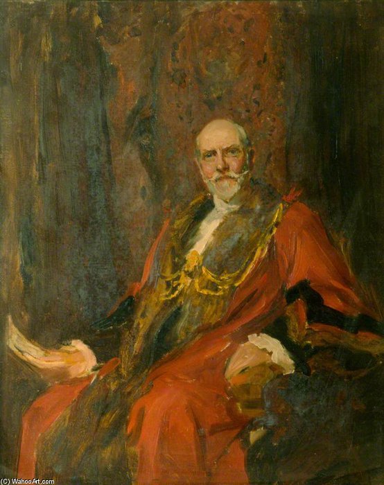 Wikioo.org - The Encyclopedia of Fine Arts - Painting, Artwork by Hubert Von Herkomer - Study Of A Lord Mayor