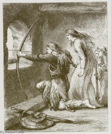 WikiOO.org - Encyclopedia of Fine Arts - Festés, Grafika John Gilbert - Adam Bell, Clym Of The Cloughe