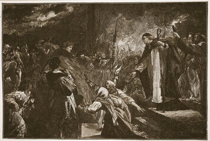 WikiOO.org - 백과 사전 - 회화, 삽화 John Gilbert - Cardinal Wolsey At Leicester Abbey