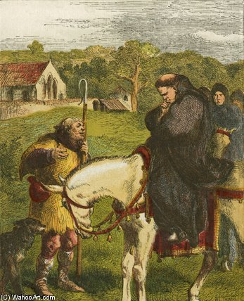 WikiOO.org - Encyclopedia of Fine Arts - Målning, konstverk John Gilbert - King John And The Abbot Of Canterbury