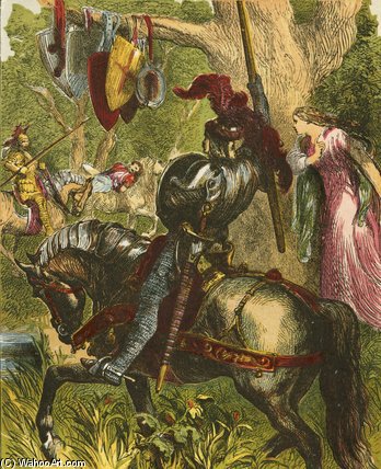Wikioo.org - The Encyclopedia of Fine Arts - Painting, Artwork by John Gilbert - Lancelot Du Lakesir Lancelot Du Lake