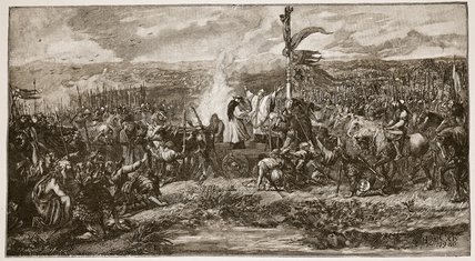 WikiOO.org - Enciclopédia das Belas Artes - Pintura, Arte por John Gilbert - The Battle Of The Standard