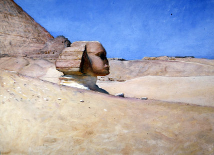Wikoo.org - موسوعة الفنون الجميلة - اللوحة، العمل الفني George Richmond - The Sphinx At Midday In Summer