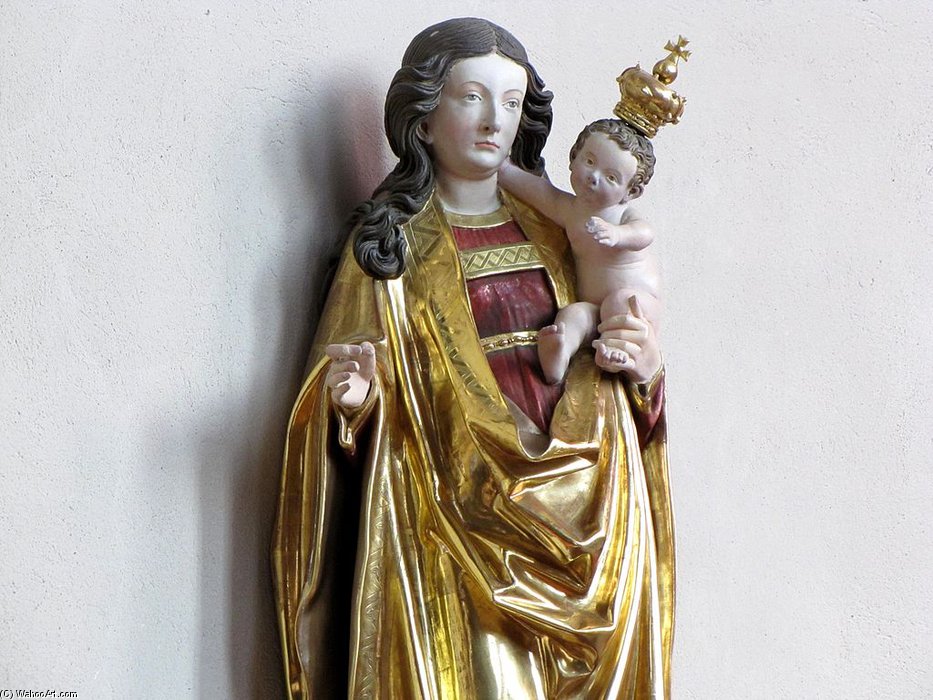 Wikioo.org - Bách khoa toàn thư về mỹ thuật - Vẽ tranh, Tác phẩm nghệ thuật Nikolaus Haguenauer - Alsace, Bas-rhin, Molsheim, Eglise Des Jesuites, Statue De La Vierge A L'enfant